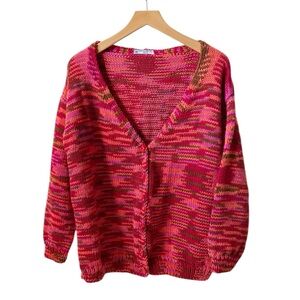 Handknit cardigan sweater size XL